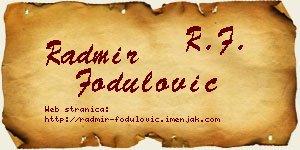 Radmir Fodulović vizit kartica